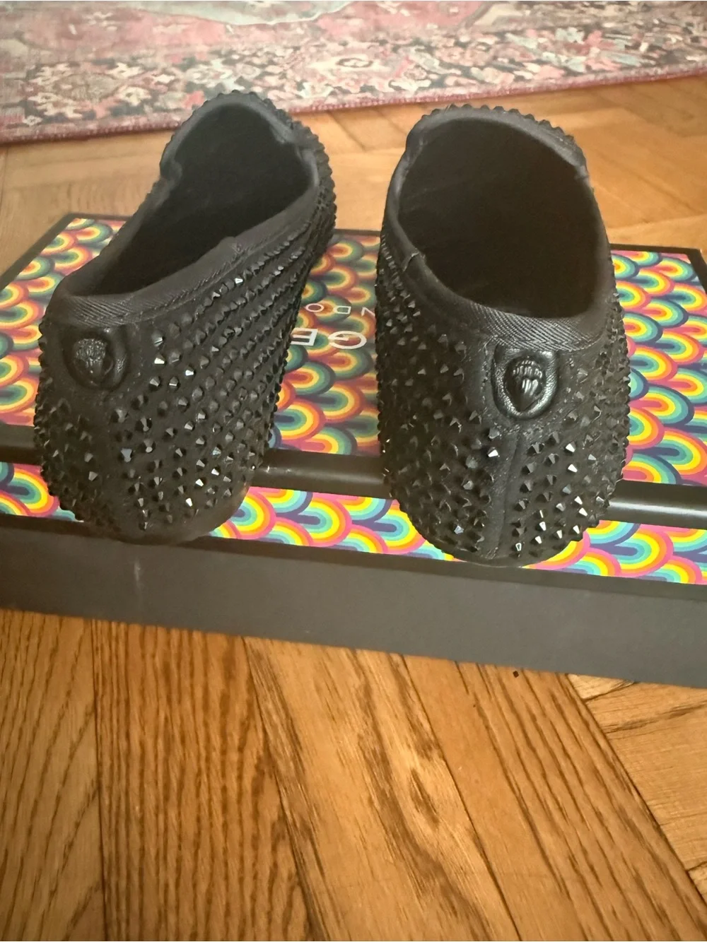 Kurt Geiger Black Crystal Slip-On Loafers Size 40 (US 9)